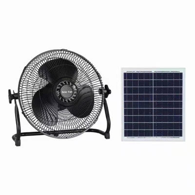 12W Rechargeable Portable Solar Floor Fan 12in 3 Wind Speed